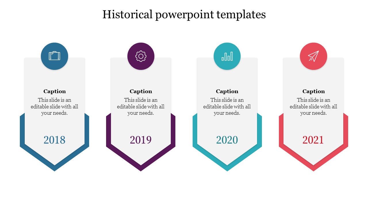 Free - Attractive Historical PowerPoint Templates With Four Nodes